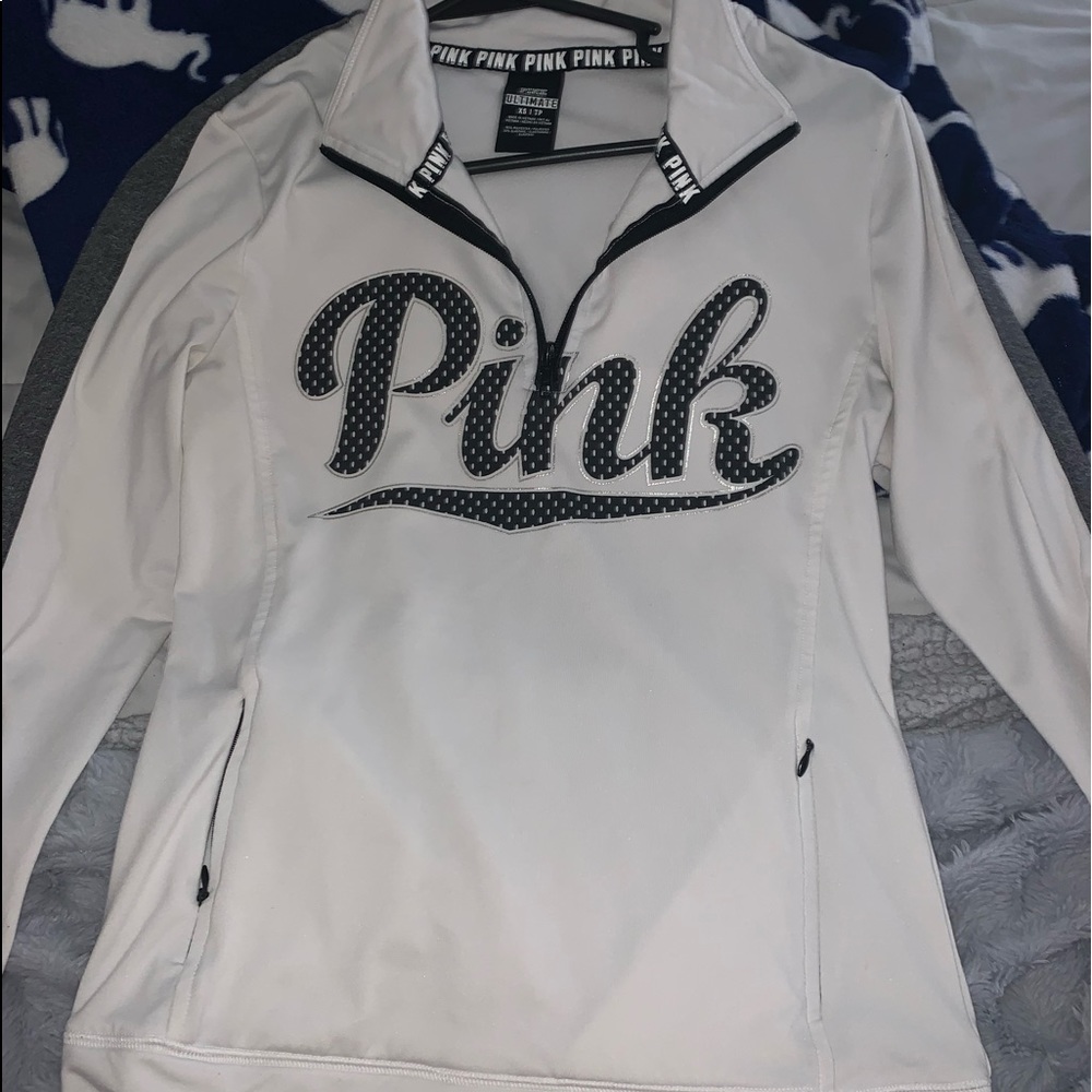 Pink half zip sweatshirt pullover